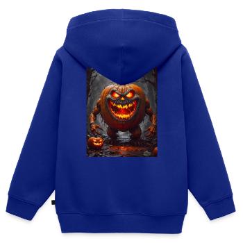 Gemüse Apocalypse Monster Riesenkürbis - Kinder Premium Organic Zip Hoodie - Royalblau - Hinten - AI Model Kid Male (0cm)