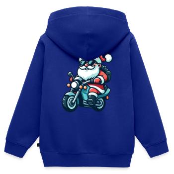 Santa Claus Biker - Kinder Premium Organic Zip Hoodie - Royalblau - Hinten - AI Model Kid Male (0cm)