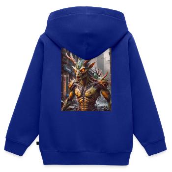 mutant monster half men half insect dark horror - Kids Premium Organic Zip-up Hoodie - royal blue - Back - AI Model Kid Male (0cm)