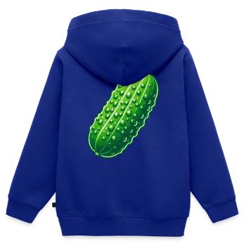 Gros Cornichon - Sweat Premium à capuche zippé enfant bio - bleu roi - Dos - AI Model Kid Male (0cm)