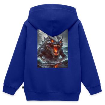 Akugyo Dämonisches Seeungeheuer mit leuchtenden Augen und r - Kinder Premium Organic Zip Hoodie - Royalblau - Hinten - AI Model Kid Male (0cm)