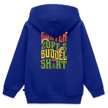 CHEMISE DE JARDIN CUEILLIR ET CREUSER - Sweat Premium à capuche zippé enfant bio - bleu roi - Dos - AI Model Kid Male (0cm)