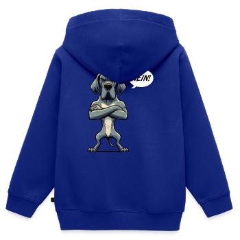Nein Deutsche Dogge Doggen Doggenbesitzer - Kinder Premium Organic Zip Hoodie - Royalblau - Hinten - AI Model Kid Male (0cm)