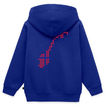 Norwegen - Kinder Premium Organic Zip Hoodie - Royalblau - Hinten - AI Model Kid Male (0cm)
