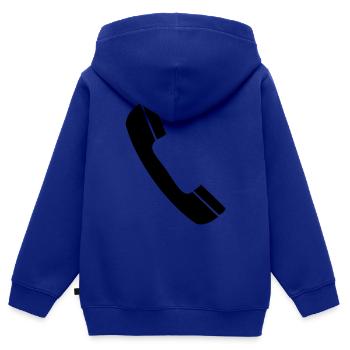 Telefon - Kinder Premium Organic Zip Hoodie - Royalblau - Hinten - AI Model Kid Male (0cm)