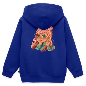 Candy Girl Mädchen mit Lolli Mädchenpower Kawaii - Kinder Premium Organic Zip Hoodie - Royalblau - Hinten - AI Model Kid Male (0cm)
