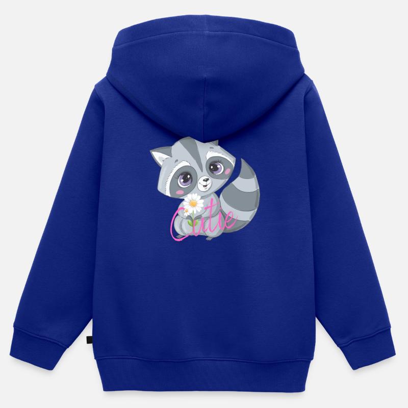 Cutie - Sweat Premium à capuche zippé enfant bio - bleu roi