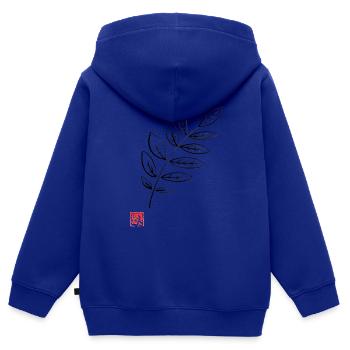 laurier - Sweat Premium à capuche zippé enfant bio - bleu roi - Dos - AI Model Kid Male (0cm)