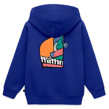 Pianist - Kinder Premium Organic Zip Hoodie - Royalblau - Hinten - AI Model Kid Male (0cm)