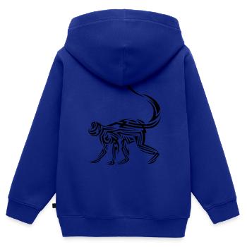 Affe Tribal Tattoo - Kinder Premium Organic Zip Hoodie - Royalblau - Hinten - AI Model Kid Male (0cm)
