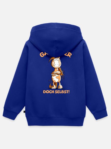 Pferd Galopp Spruch - Kinder Premium Organic Zip Hoodie - Royalblau