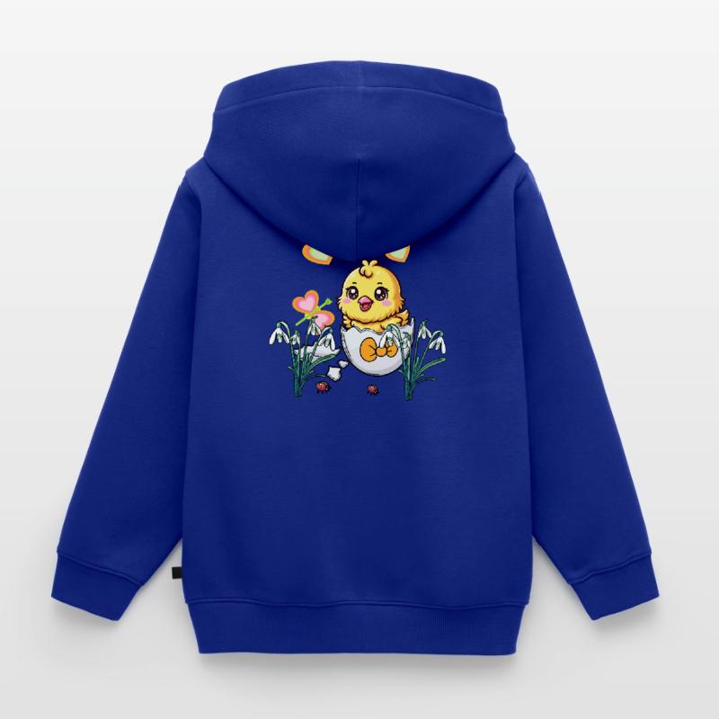 Easter Egg Easter Chick Retro Eggs Egg Kids Kids Premium Organic Zip-up Hoodie