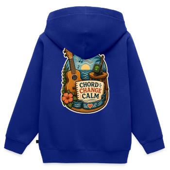 CHORD CHANGE CALM - Kinder Premium Organic Zip Hoodie - Royalblau - Hinten - AI Model Kid Male (0cm)