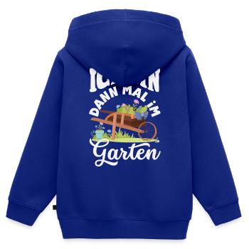 Dann Mal Im Garten - Kinder Premium Organic Zip Hoodie - Royalblau - Hinten - AI Model Kid Male (0cm)