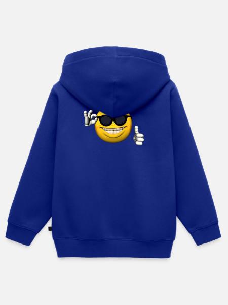 Sonnenbrillen emoji-mit Grinsen - Kinder Premium Organic Zip Hoodie - Royalblau