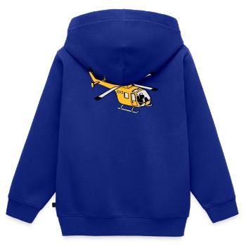Helicopter - Kids Premium Organic Zip-up Hoodie - royal blue - Back - AI Model Kid Male (0cm)