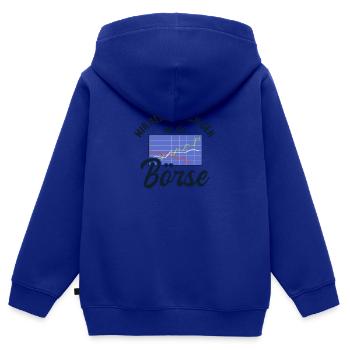 Mir reichts ich geh an die Börse Börse - Kinder Premium Organic Zip Hoodie - Royalblau - Hinten - AI Model Kid Male (0cm)