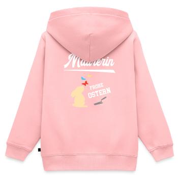 Maurerin Frohe Ostern Ostergeschenk Betonbau - Kinder Premium Organic Zip Hoodie - Rosa - Hinten - AI Model Kid Female (0cm)