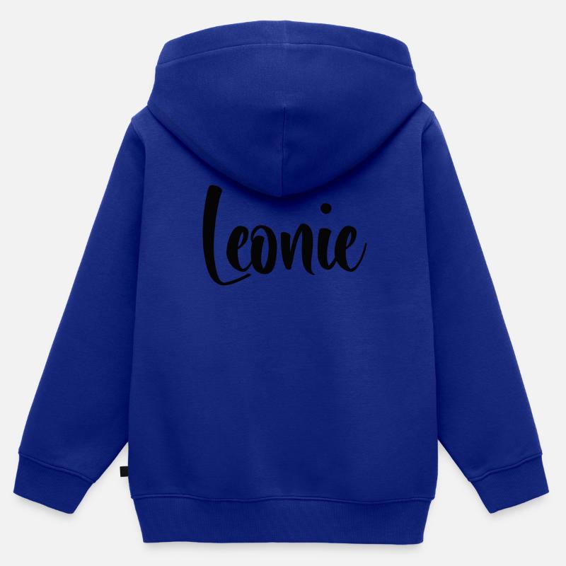 Nom - Léonie - Sweat Premium à capuche zippé enfant bio - bleu roi