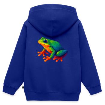 WPAP Stil Tiere - Laubfrosch - Kinder Premium Organic Zip Hoodie - Royalblau - Hinten - AI Model Kid Male (0cm)