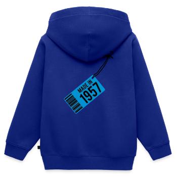Geburtstag T-Shirt 1957 - Kinder Premium Organic Zip Hoodie - Royalblau - Hinten - AI Model Kid Male (0cm)