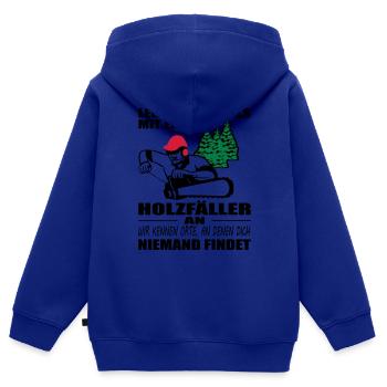 Holzfäller mit Motorsäge - Kinder Premium Organic Zip Hoodie - Royalblau - Hinten - AI Model Kid Male (0cm)