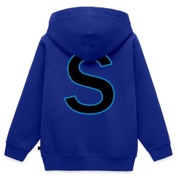 Buchstaben s Vektor - Kinder Premium Organic Zip Hoodie - Royalblau - Hinten - AI Model Kid Male (0cm)