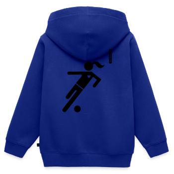 Frauenfußball! - Kinder Premium Organic Zip Hoodie - Royalblau - Hinten - AI Model Kid Male (0cm)