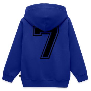 sieben - Kinder Premium Organic Zip Hoodie - Royalblau - Hinten - AI Model Kid Male (0cm)