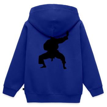 Kampfsport male de - Kinder Premium Organic Zip Hoodie - Royalblau - Hinten - AI Model Kid Male (0cm)