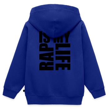 rap is my life - Kinder Premium Organic Zip Hoodie - Royalblau - Hinten - AI Model Kid Male (0cm)