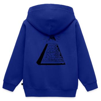 Pyramide - Kinder Premium Organic Zip Hoodie - Royalblau - Hinten - AI Model Kid Male (0cm)
