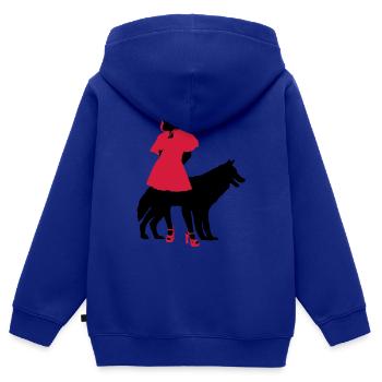 Rotkäppchen - Kinder Premium Organic Zip Hoodie - Royalblau - Hinten - AI Model Kid Male (0cm)