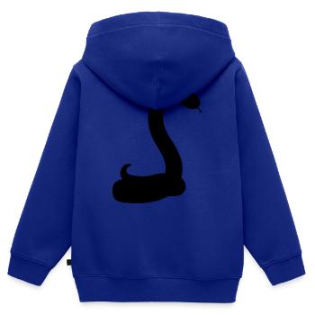 silhouette schatten schlange gesicht kopf gecko ei - Kinder Premium Organic Zip Hoodie - Royalblau - Hinten - AI Model Kid Male (0cm)