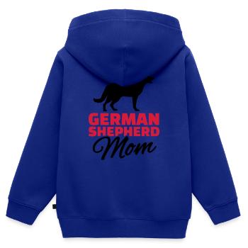 German shepherd Mom - Sweat Premium à capuche zippé enfant bio - bleu roi - Dos - AI Model Kid Male (0cm)