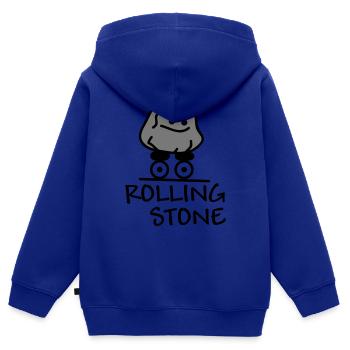 Rolling Stone - Sweat Premium à capuche zippé enfant bio - bleu roi - Dos - AI Model Kid Male (0cm)