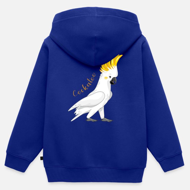cacatoès - Sweat Premium à capuche zippé enfant bio - bleu roi