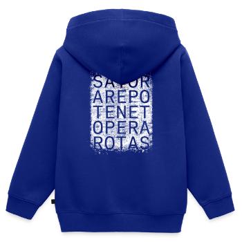 Sator Quadrat - Kinder Premium Organic Zip Hoodie - Royalblau - Hinten - AI Model Kid Male (0cm)