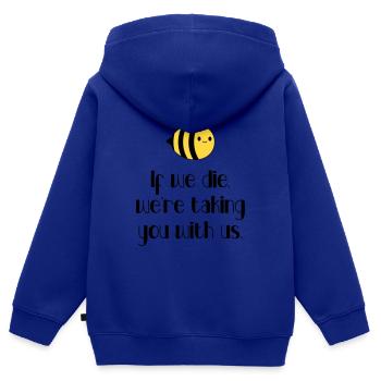 Ecology - Let's protect the bees! - Kids Premium Organic Zip-up Hoodie - royal blue - Back - AI Model Kid Male (0cm)