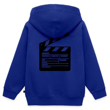 Kino Filmklappe Regie führen - Kinder Premium Organic Zip Hoodie - Royalblau - Hinten - AI Model Kid Male (0cm)
