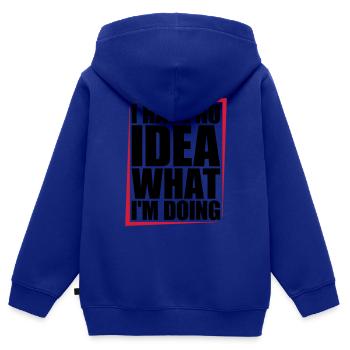 Aucune idée - Sweat Premium à capuche zippé enfant bio - bleu roi - Dos - AI Model Kid Male (0cm)