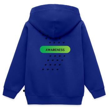 CP Bewusstsein - Kinder Premium Organic Zip Hoodie - Royalblau - Hinten - AI Model Kid Male (0cm)