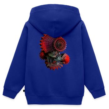 Mensch-Maschine-Kopf - Kinder Premium Organic Zip Hoodie - Royalblau - Hinten - AI Model Kid Male (0cm)