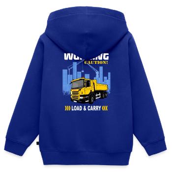 Kipplaster - LKW - Truck - Laster - Kinder Premium Organic Zip Hoodie - Royalblau - Hinten - AI Model Kid Male (0cm)