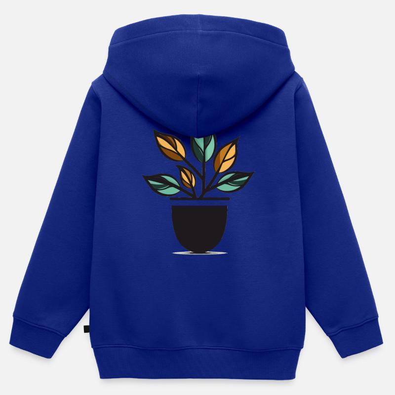 Plante abstraite - Sweat Premium à capuche zippé enfant bio - bleu roi