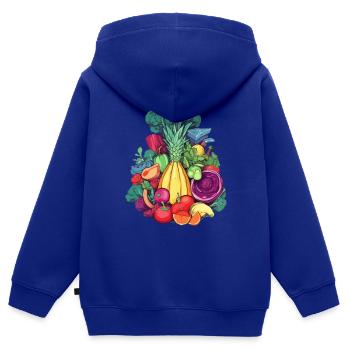 Obst und Gemüse - Kinder Premium Organic Zip Hoodie - Royalblau - Hinten - AI Model Kid Male (0cm)