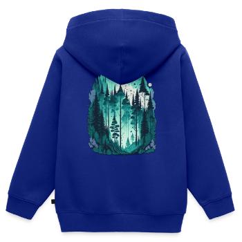 Pine forest - Kids Premium Organic Zip-up Hoodie - royal blue - Back - AI Model Kid Male (0cm)