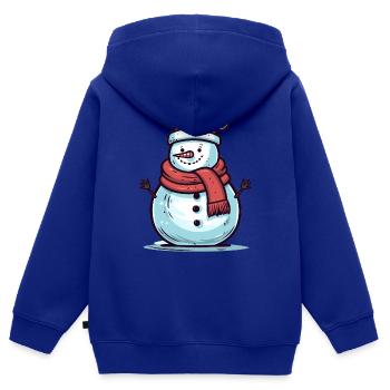 Je suis le bonhomme de neige le plus cool - Sweat Premium à capuche zippé enfant bio - bleu roi - Dos - AI Model Kid Male (0cm)