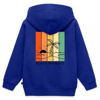 Summer Vibes - Beach Paradise - Kinder Premium Organic Zip Hoodie - Royalblau - Hinten - AI Model Kid Male (0cm)