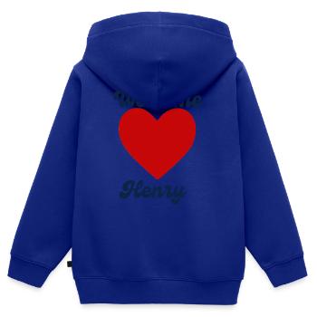 Henry willkommen - Kinder Premium Organic Zip Hoodie - Royalblau - Hinten - AI Model Kid Male (0cm)
